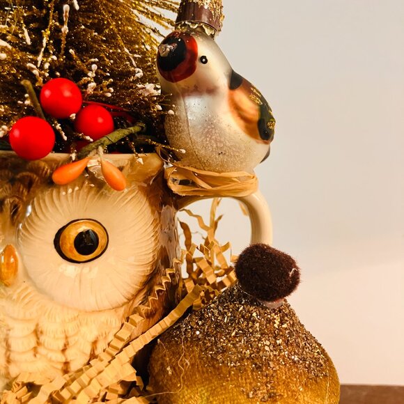 Vintage Owl Holiday Decor Tabletop, Mantle Decor - Picture 7 of 8